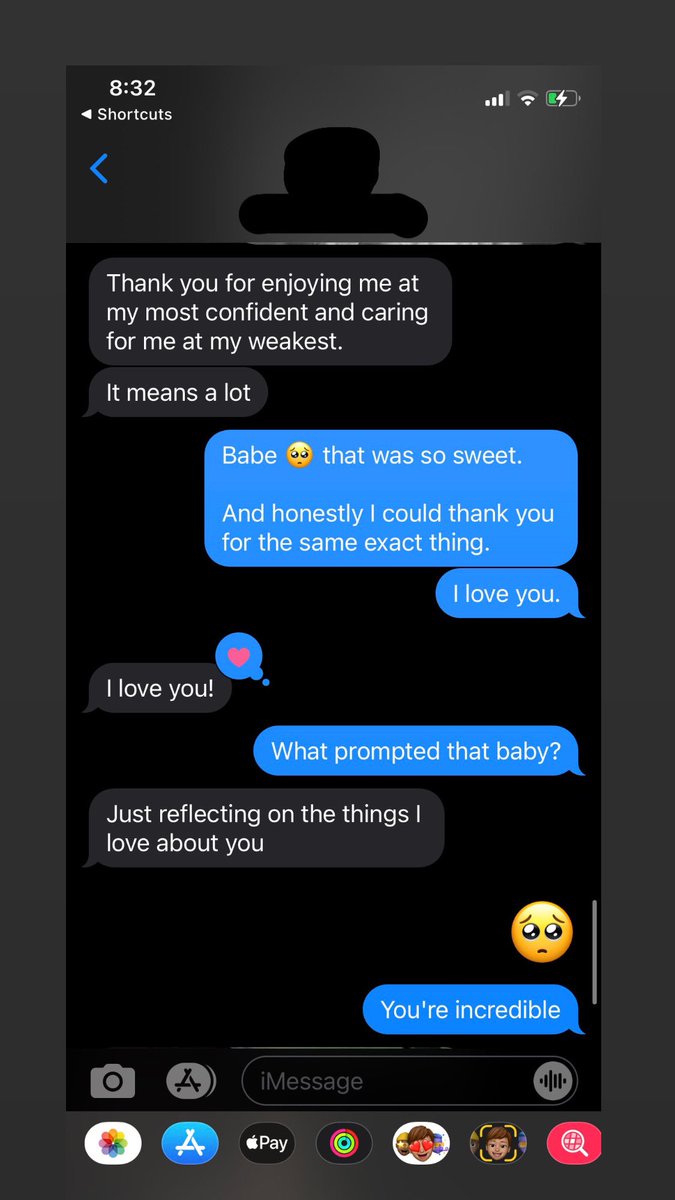 Sharing some snapshots of the kinds of things my man says to me daily and screaming at the top of my lungs that I love him and don't deserve him 🥺🤍