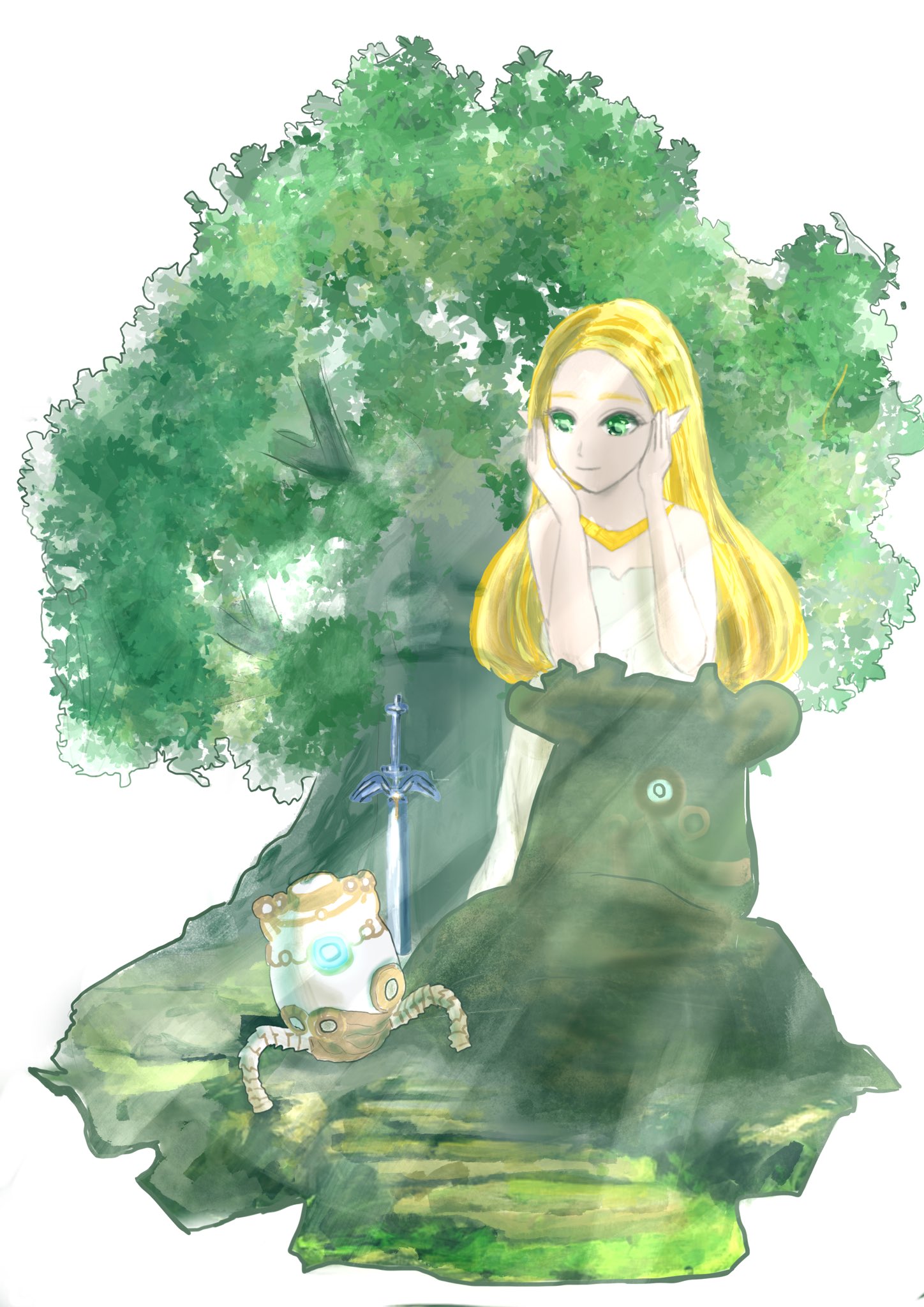 如月あい Ai Kisaragi 穏やかな時 ゼルダ姫の厄災封印後をヴィネットイラストで ゼルダファンに届け 笑 私は ゼルダシリーズはほぼ全作プレイしてます ゼルダの伝説ブレスオブザワイルド ゼルダ無双厄災の黙示録 ゼルダ姫 ヴィネットイラスト