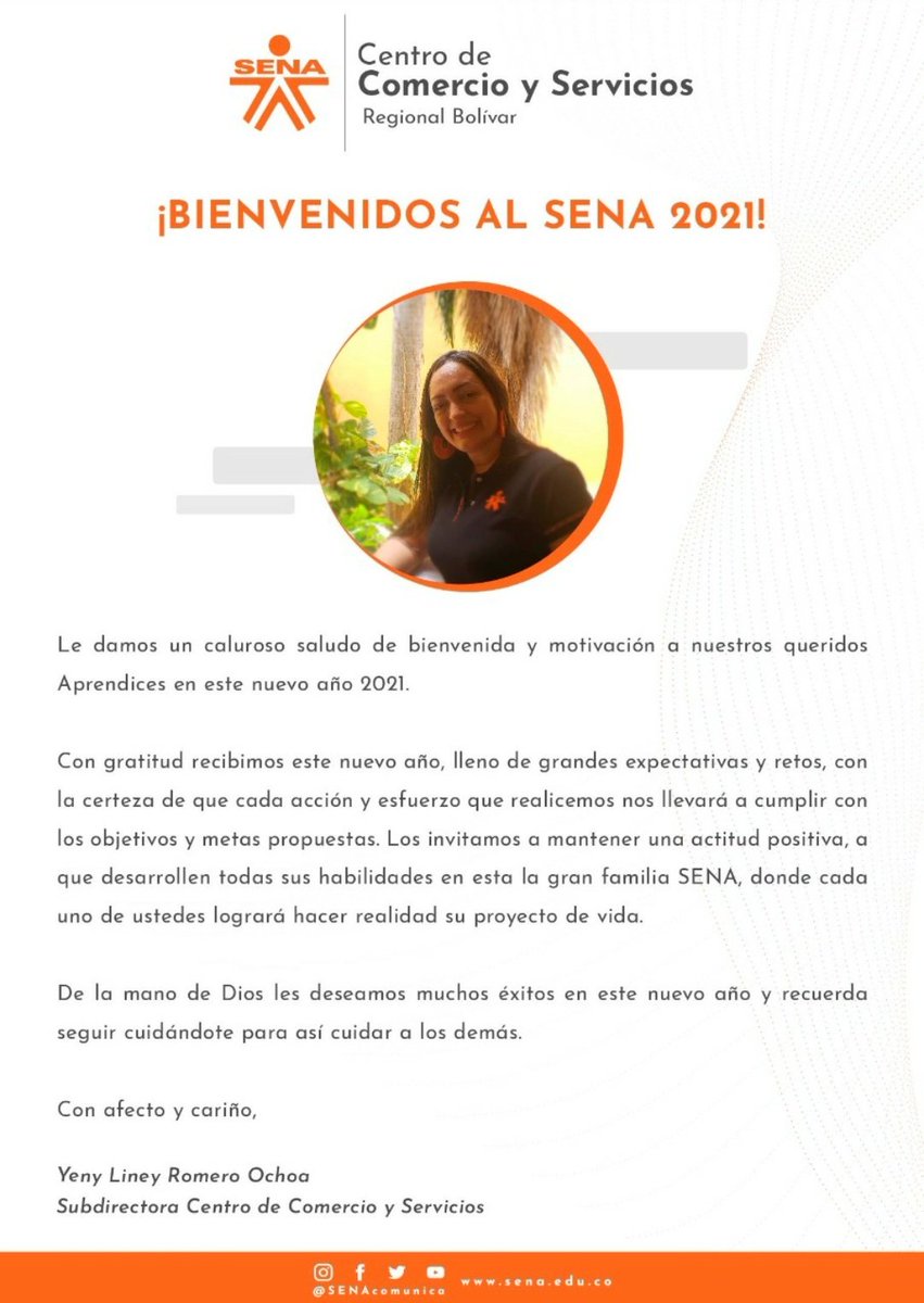 ylromeroSub's tweet photo. Hoy dimos la Bienvenida a nuestros aprendices #CentrodeComercioyServicios de  @SENAenBolivar a este año académico, con toda nuestra disposición. Agradeciéndole a Dios por volver a reunirnos, poniendo en sus manos los procesos formativos y la salud de nuestra comunidad educativa🙏 https://t.co/OtXcf3j3x4