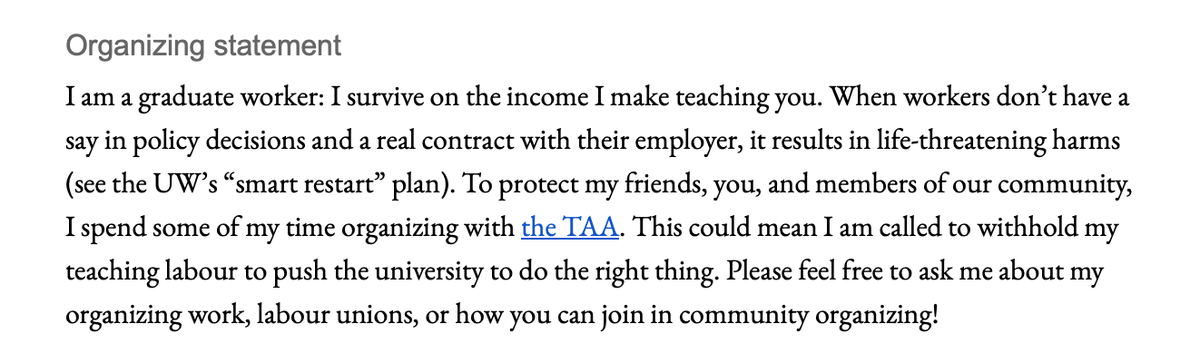 TAA_Madison's tweet photo. Would you put an organizing statement in your course syllabus? What would yours include? https://t.co/PNOhTdztYG