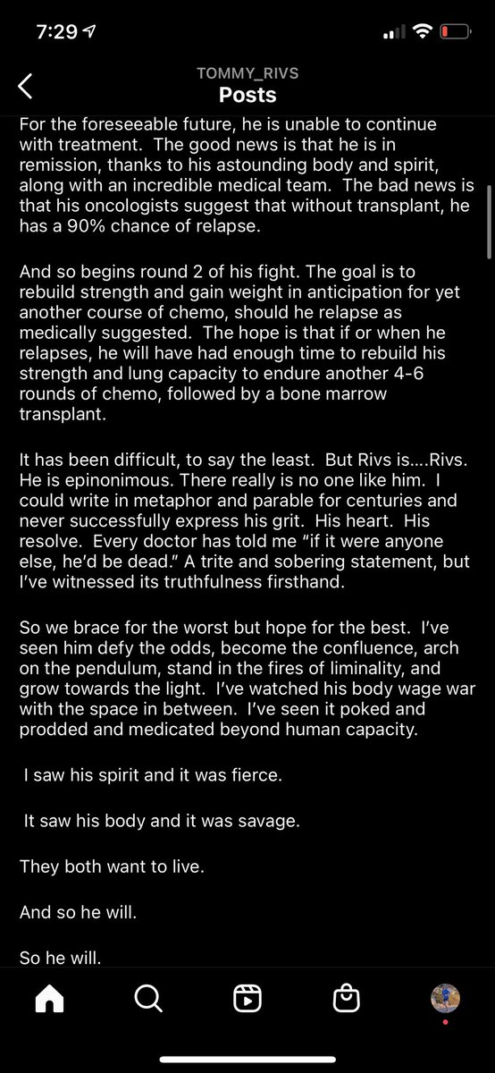 Read these four posts on <a href="/tommy_rivs/">@tommy_rivs</a>’ IG and then go live your life in his honor.

Our time on earth is precious and as a friend’s very wise grandfather shared to be read at his own eulogy: “I had a blast in life, and I hope the same for all of you.” #NotToday #FuckCancer 🏴‍☠️🖤