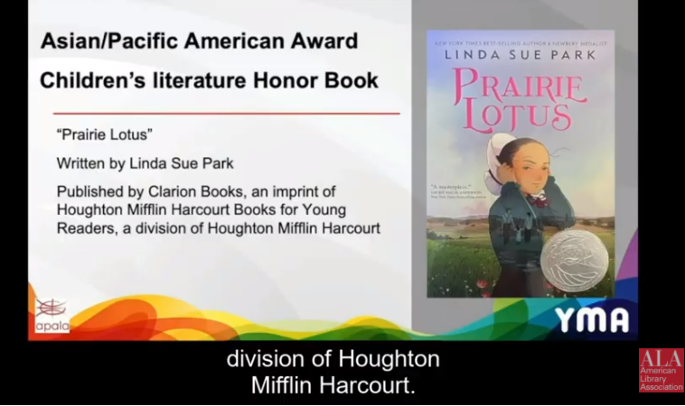 ErinDealey's tweet photo. I took a screenshot this morning (Was it really just this morning?) but I was so excited I forgot to post my happiness! Yay, Yay, Yay @LindaSuePark! #PrairieLotus @ALALibrary #alayma21 @HMHKids https://t.co/Kpt3q9i5SD