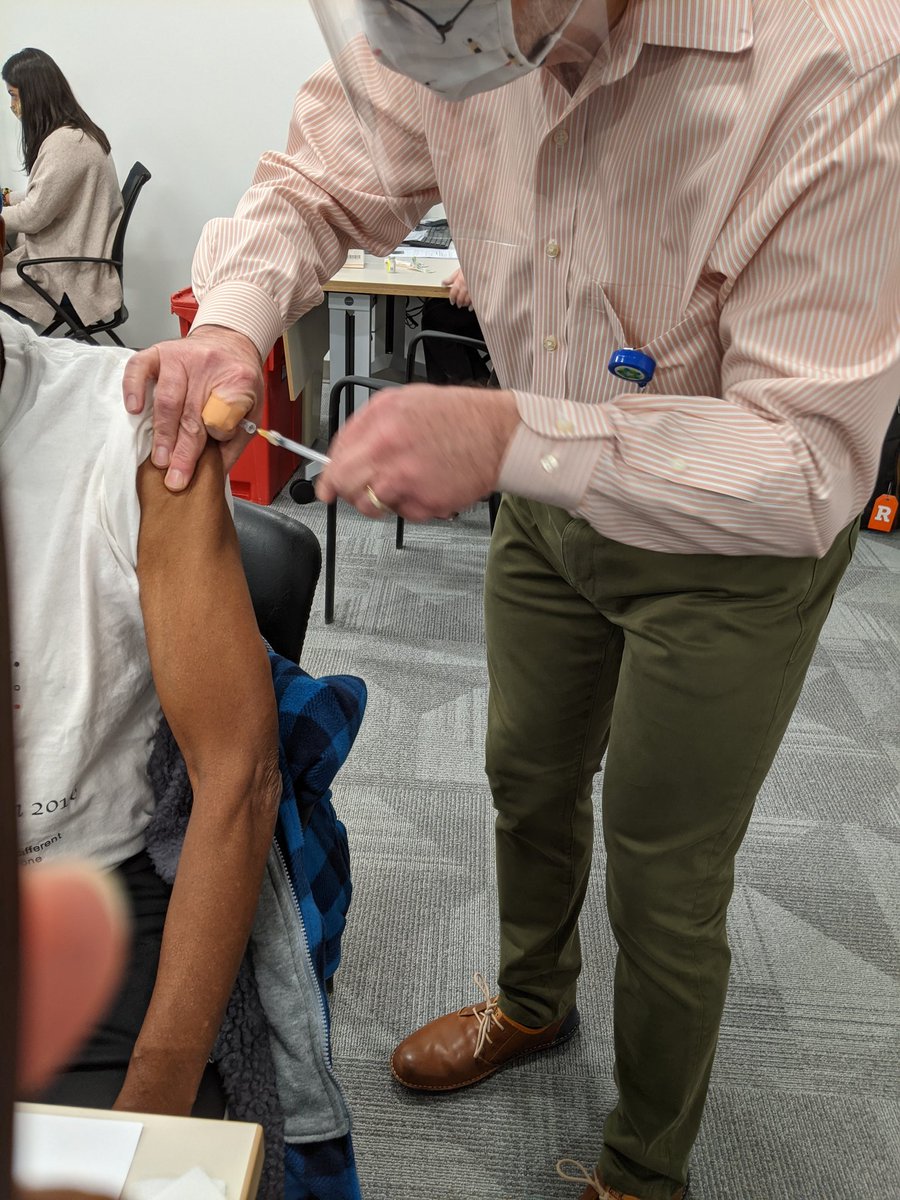 Happy to be on the other side of the needle as Christiana Care begins vaccinating the community. Serving our neighbors!
