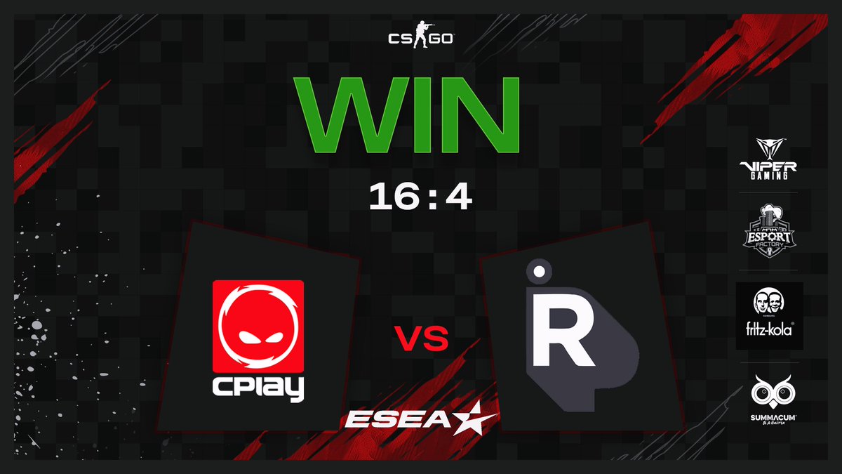 #CSGO

Wir gewinnen unser 3. ESEA Match auf de_train gegen "Running In Panic" mit einem starken 16:4! 
Danke für das tolle Match🙏

@arvyycs <a href="/menZycs/">-menZy-</a> <a href="/Mythaelcs/">mYTHAEL</a> <a href="/_NoxQz/">NoxQz</a> <a href="/Flophouse1337/">Flophouse</a>

#THESQUAD