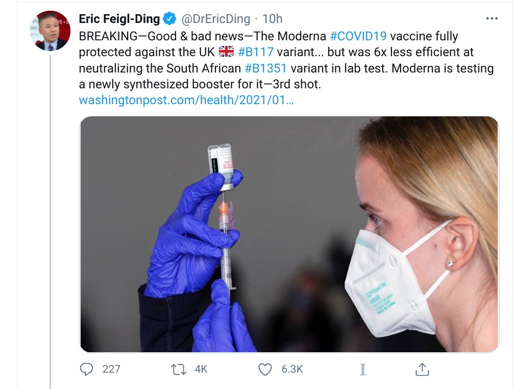 First tweet in thread, with 4000+ retweets and quote tweets. "Good and bad news." (What bad news? It was all-around excellent news). Finally, 22nd tweet with a clarification. Only 37 retweets and quote tweets. Don't do this people. Also don't get your information this way.