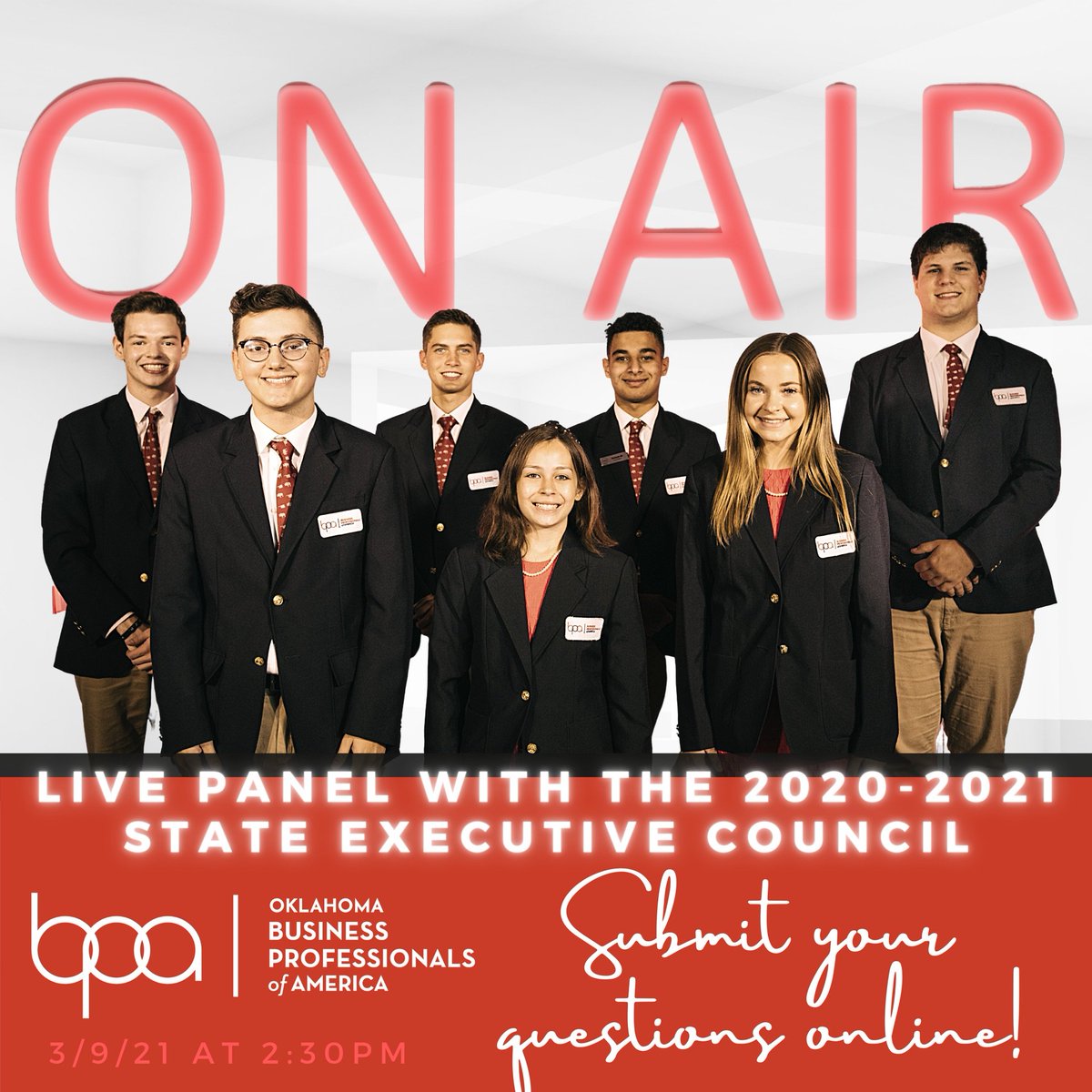 OklaBPA's tweet photo. The 2020-2021 State Executive Council will be hosting a live panel discussion on March 9th. Submit your questions ahead of time on the SLC page of our website. See you there! https://t.co/kSM801qr8p