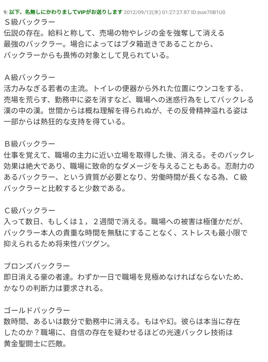滝沢ガレソ いろんな意見があると思いますが 待遇が正社員より悪いかわりに自由に辞められるのがアルバイトの利点です ガンガンこれからもバックレてs級バックラーを目指すべきです T Co Sy6q1h7tk5