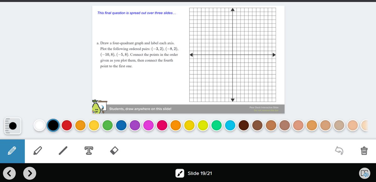 kyeotp77's tweet photo. @PearDeck Is there any way to minimize the drawing tools, or perhaps move the drawing toolbar to the left side of the screen to maximize the slide's writeable area?  Maybe there a setting that I have not tweaked? https://t.co/Y5MmxwBekw