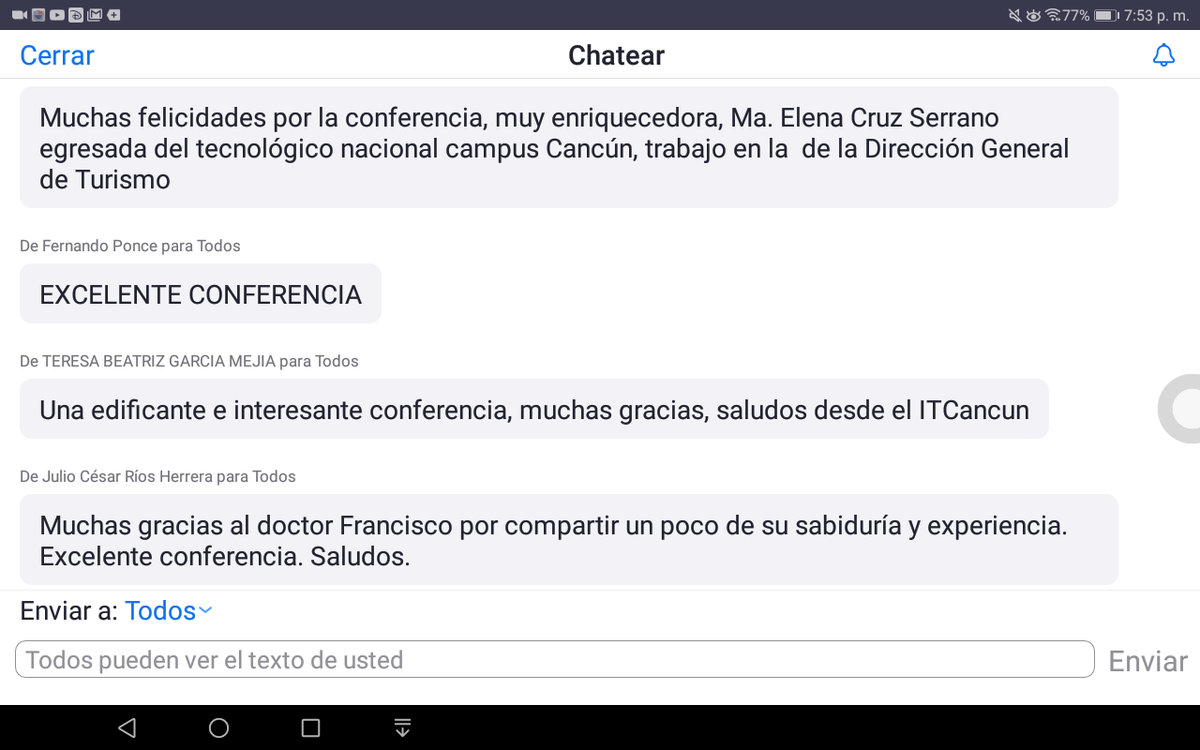 Asi concluye la primera de tres conferencias del 
@EventoITCancun #ReactivandoElSectorTurístico 
<a href="/omaralpuche/">omar alpuche leal</a> 
<a href="/ChucPerez7/">Jael Chuc Perez</a> <a href="/carloscmed_/">Carlos Higinio Caamal Medina</a>
