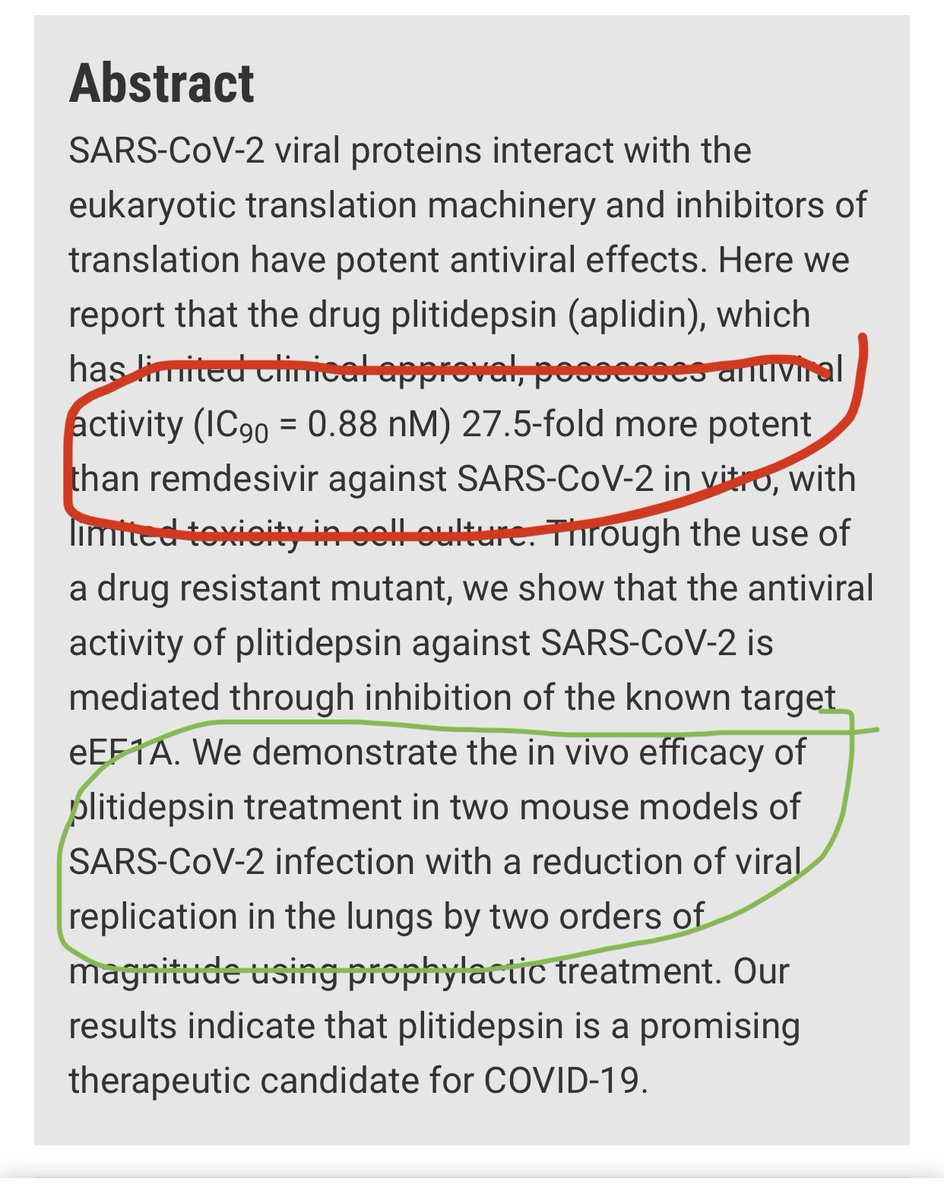 10) in mice, It also found reduction of  #sarscov2 viral replication by 2 orders of magnitude in lungs too.