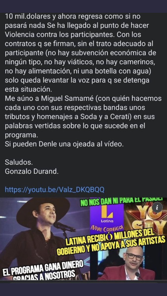 minduelle28's tweet photo. Apoyen el talento peruano #YoSoyExplotaAlArtista

  #EEG2021 https://t.co/cs0bFc1NiW