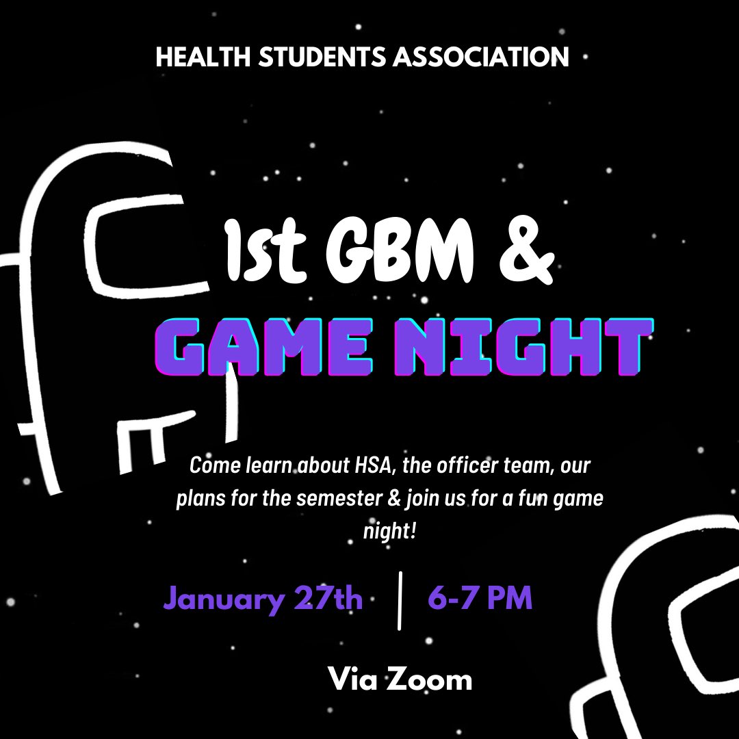 We’re having our first GBM &amp; game night this Wednesday from 6-7 PM!! 🌟✨ We hope to see y’all there ☺️
