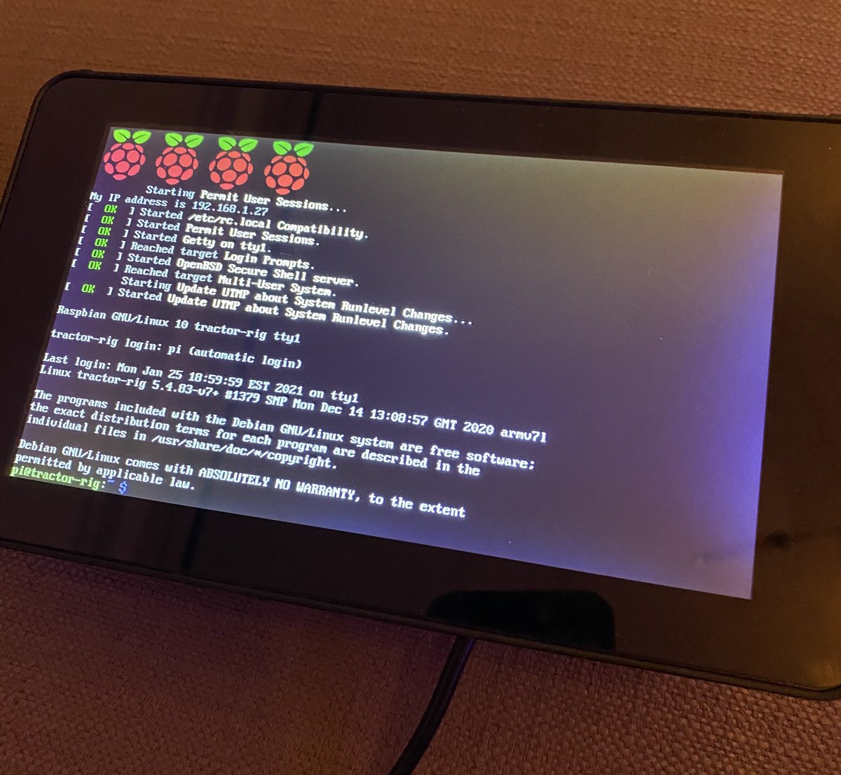 I loaded up buster lite with Xserver, openbox, and chromium in kiosk mode. Next up is a lil express app serving up the react UI.