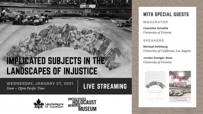 Join us this Wednesday at 11am Pacific for a conversation about the legacies of historical injustice with preeminent Holocaust scholar Michael Rothberg and Landscapes of Injustice project director Jordan Stanger-Ross. 

Zoom info here: landscapesofinjustice.com/upcoming-event…