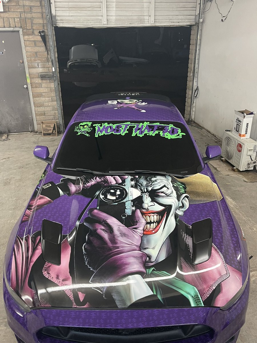 trapnastyhoe's tweet photo. My mental drawings came to life JOKER HaHA came to life #ford #FordMustang https://t.co/RQYh0g24if