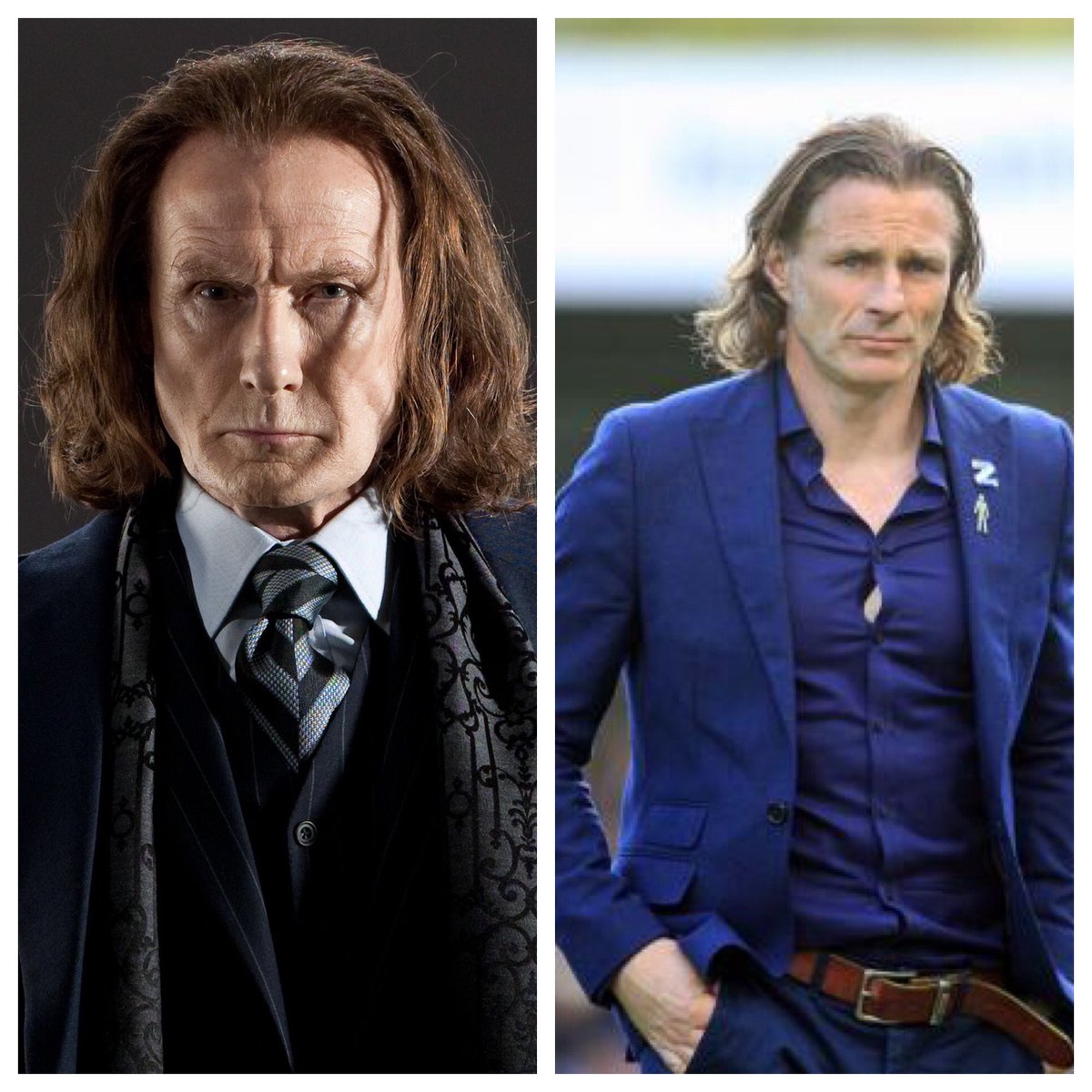 RichLombardi's tweet photo. @alexlombardi_ @MenInBlazers @wwfcofficial @SpursOfficial @MenInBlazers @alexlombardi_ Good game today watching from the states. First time watching Wycombe play being a Spurs fan. Couldn’t help notice the resemblance. 🪄 #WycombeWanderers #TottenhamHotspur #HarryPotter https://t.co/5A6HNlBtmQ