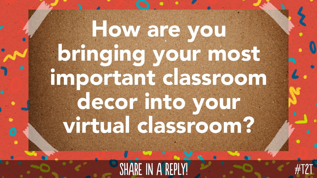 teacher2teacher's tweet image. What digital decorations have you included in your #DistanceLearning classroom? 

#EduGladiators #COVIDteaching
