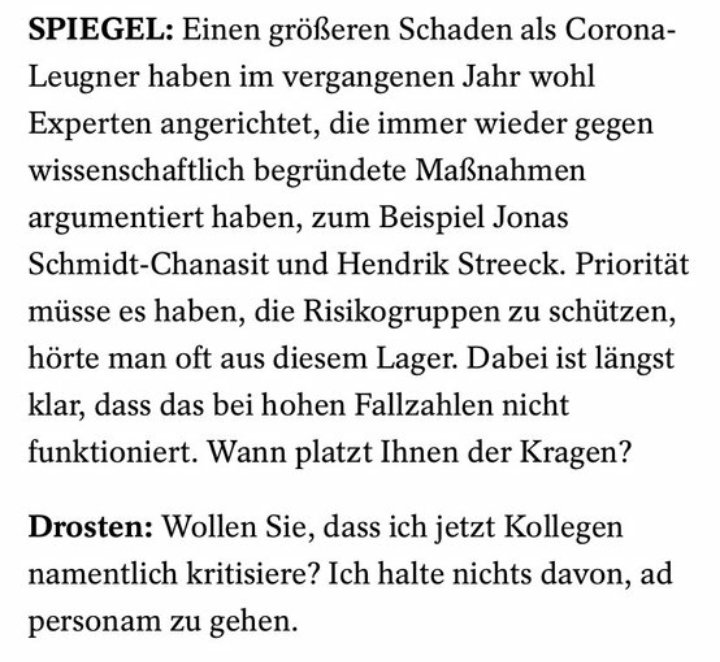 Die Zitatefälscher von #RTDE (früher #RTdeutsch) am Werk. Die Frage des Spiegel wird Drosten in den Mund gelegt.