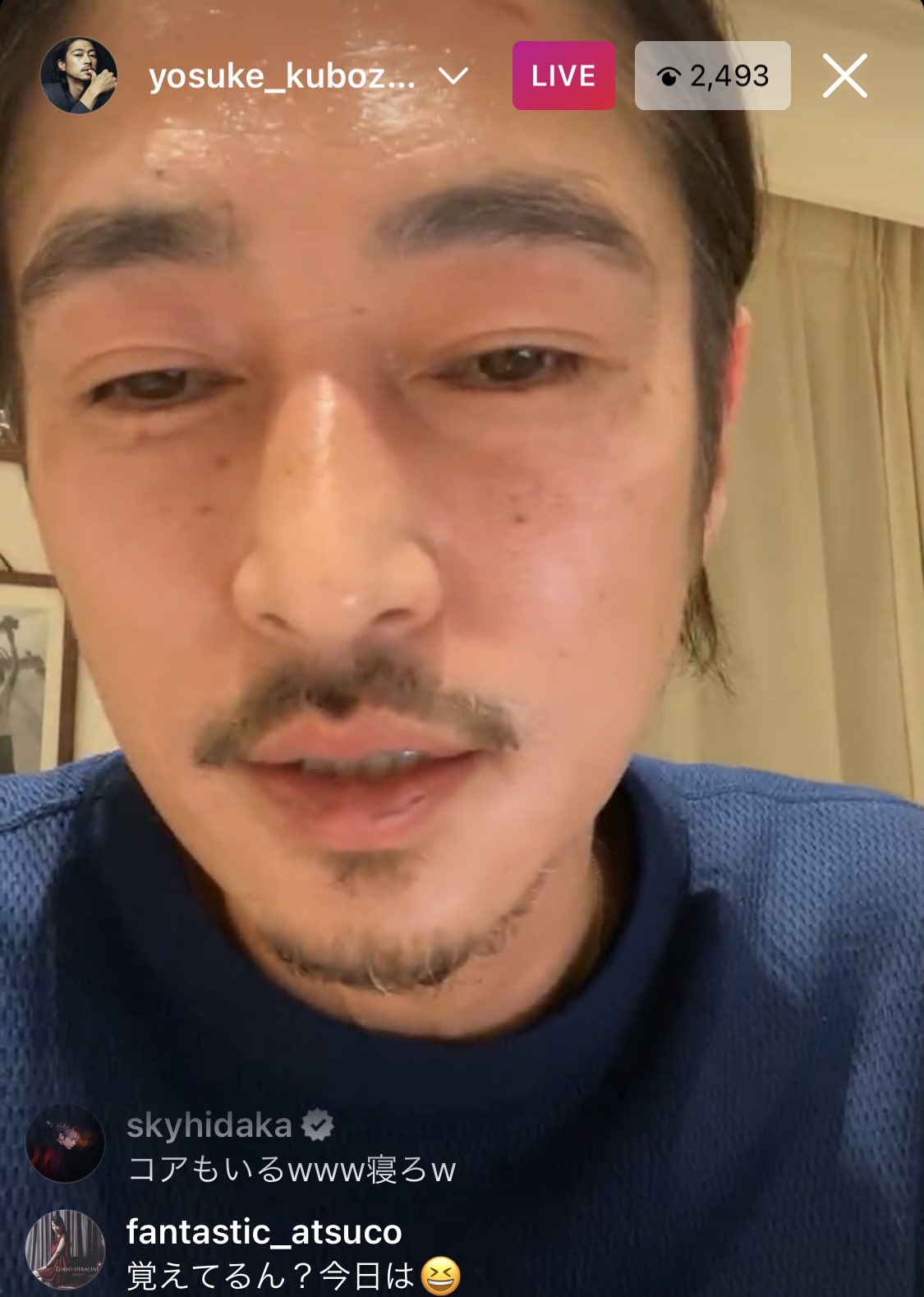 Atsuco 明石昌夫サウンドプロデュースtokyo De Racine 夜中にいきなりさ 今年初 久々観ちゃったよん笑 昨年から変わらず1番おもしろい 芸能人インスタライブかな だいたいが酔っ払い配信 特別ファンじゃないですが インスタライブ推し 飛ぶのは