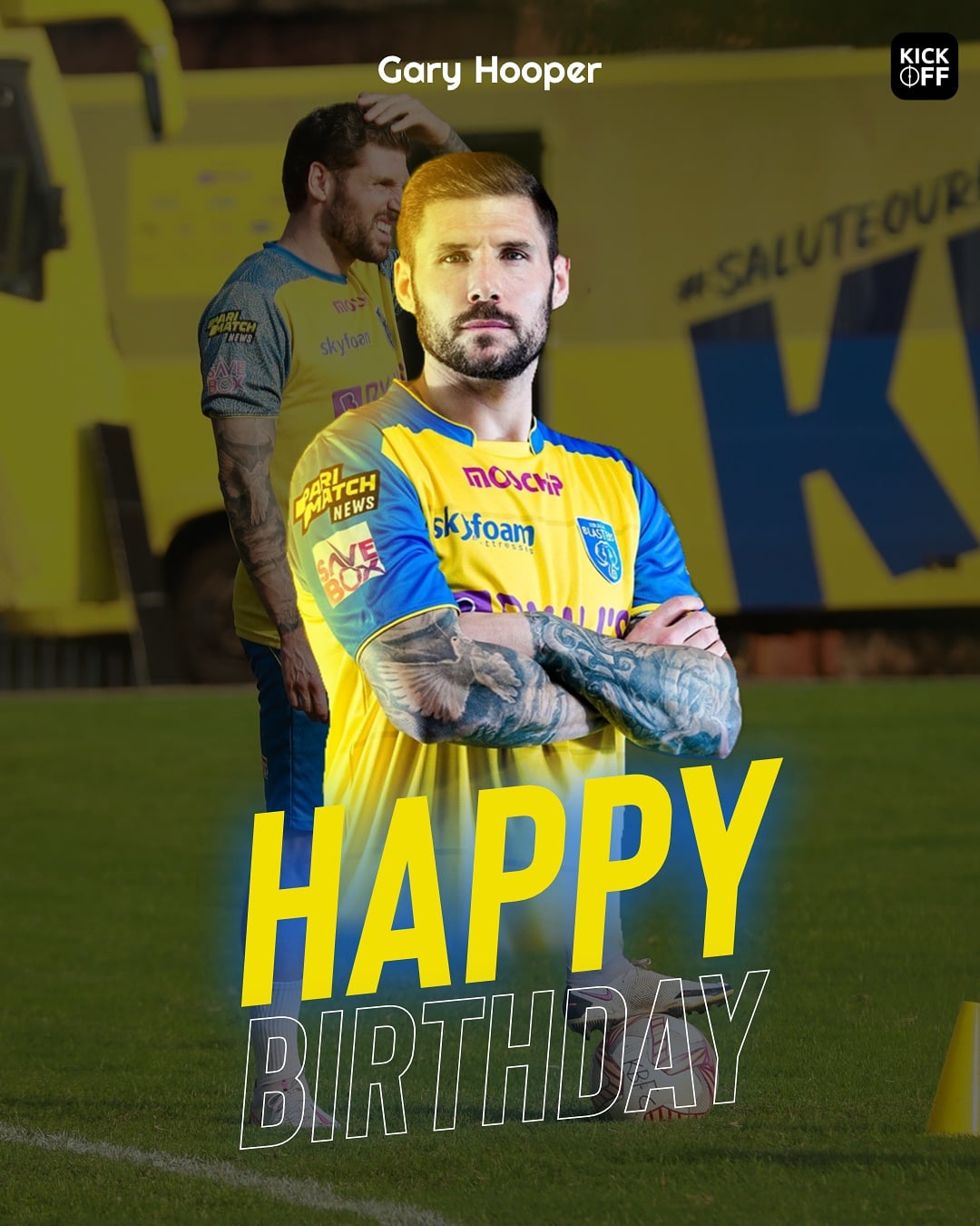  Happy 33rd Birthday to Kerala Blasters\ English Super Striker, Gary Hooper !  ©KICKOFF 