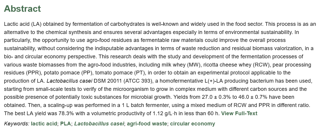 Ferment_MDPI's tweet photo. Fermentation as a Strategy for Bio-Transforming Waste into Resources: Lactic Acid Production from Agri-Food Residues.
Website: https://t.co/jLs4am1AmR
#lactic_acid; #PLA; #Lactobacillus_casei https://t.co/t37BQpUf7f