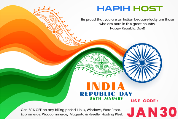 HapihHost's tweet photo. Happy Republic Day to All!! 🇮🇳🇮🇳✨✨

Get 30% OFF on all Hosting Plans!!
FREE SSL, Unlimited Bandwidth, Unlimited Sub Domains, Unlimited Email Accounts, One-Click App installer, Drag &amp; Drop Website builder

Visit: https://t.co/UYmegSNHzH https://t.co/7h49xbS3Wy