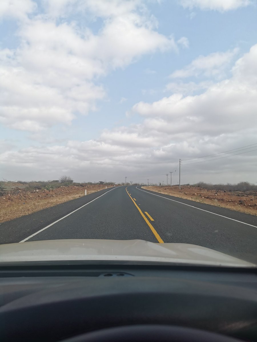 The weather is changing as I approach Marsabit, it's getting cold, greener and stronger winds.