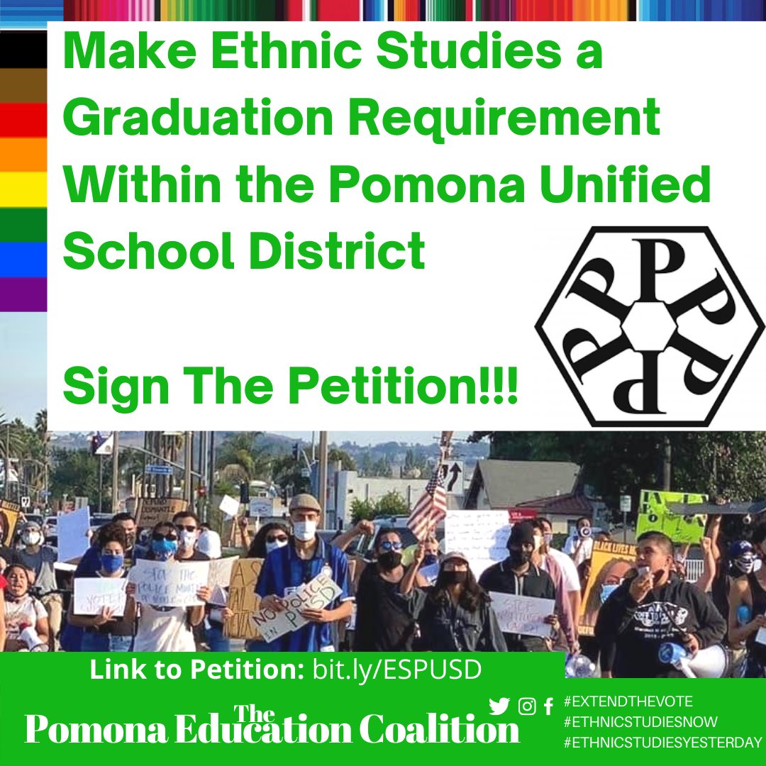 Please sign and share the petition to make Ethnic Studies a graduation requirement @PomonaUnified 

bit.ly/ESPUSD

#ethnicstudiesnow