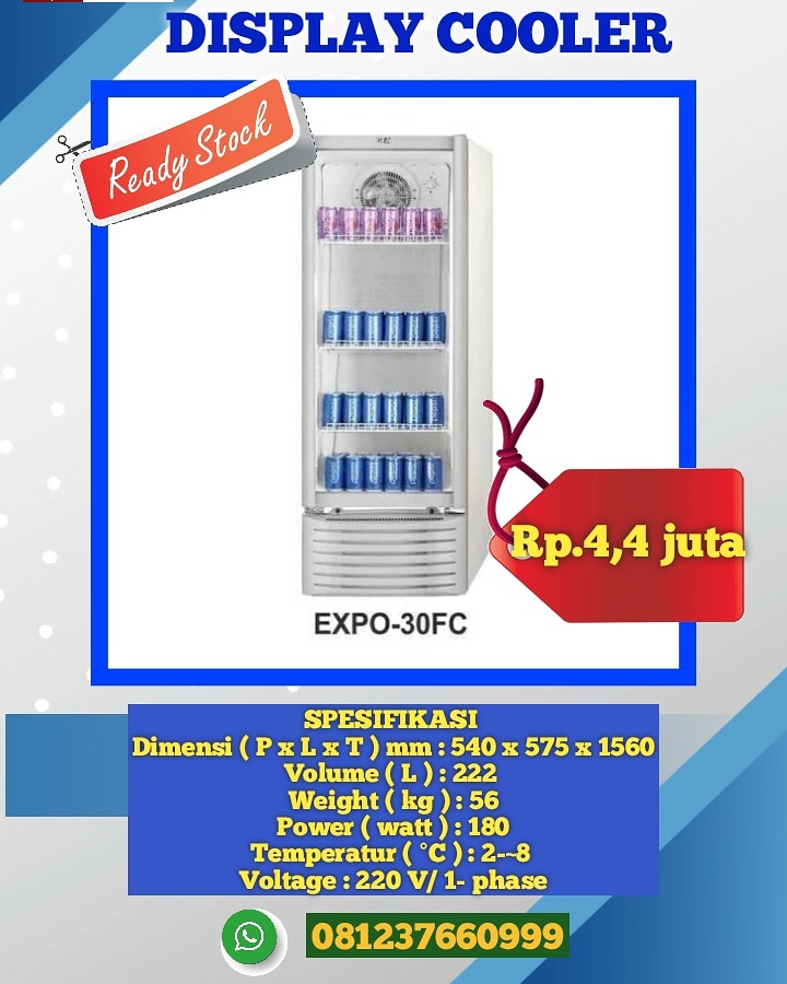 Display Cooler untuk simpan minuman , bisa untuk di rumah , villa atau toko makanan dan minuman , silahkan order , mumpung ada stock ..
wa 081 237 660 999