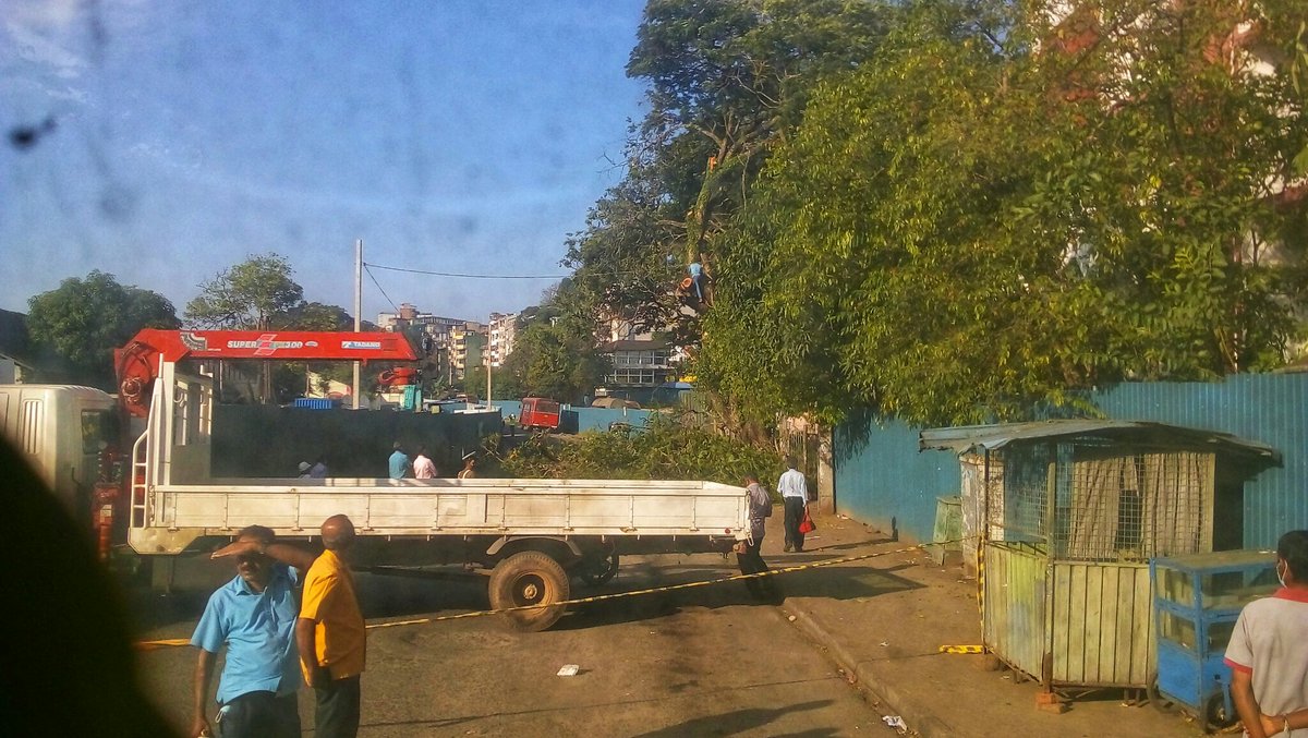 praveenabeysin2's tweet photo. ගුඩ්ෂෙඩ් බස් නැවතුමට සෙවණ සලසපු අවසන් ගසත් අද අවසන් ගමනේ.. ( තැපැල් කාර්යාලය අසල )
ඔක්සිජන් නැතුව මිනිස්සුන්ට ඉන්න පුළුවන්නේ🙂🙂
මූණු ආවරණ දාගෙන යන අපිට ඔක්සිජන් ටැංකි පිටේ එල්ලං යන දවස වැඩි ඈතක නොවේ.
#STOPcuttingTree #රැකගනිමුගස් #රැකගමුසොබාදහම https://t.co/smm1KwlIUu