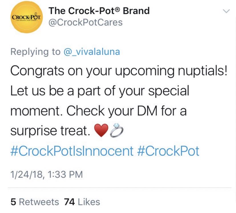 _vivalaluna's tweet photo. And then @CrockPotCares sent me a free crockpot (that we still use to this day) and they’re the GOAT for doing that honestly https://t.co/vrxvNslCyu