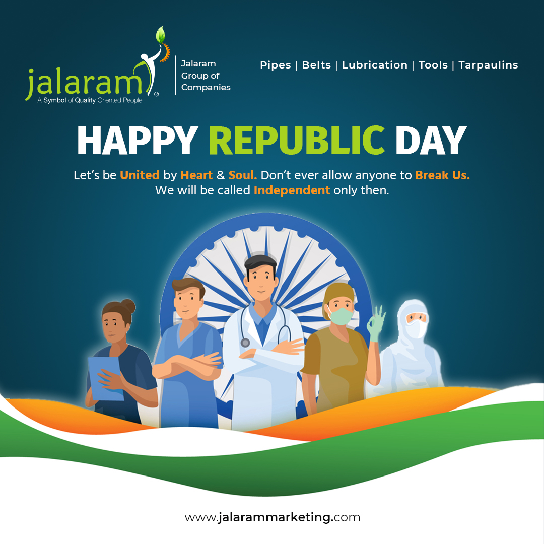 Jalaram_Group's tweet photo. Freedom has not come easy, it is because of the sacrifices of our freedom fighters, so never take it for granted. We wish you a very Happy Republic Day 2021!

#happyrepublicday #indian #republicdayindia #indianarmy #jaihind #republicdaycelebration #jalarammarketing #import_export https://t.co/Lhc8dNU5nM