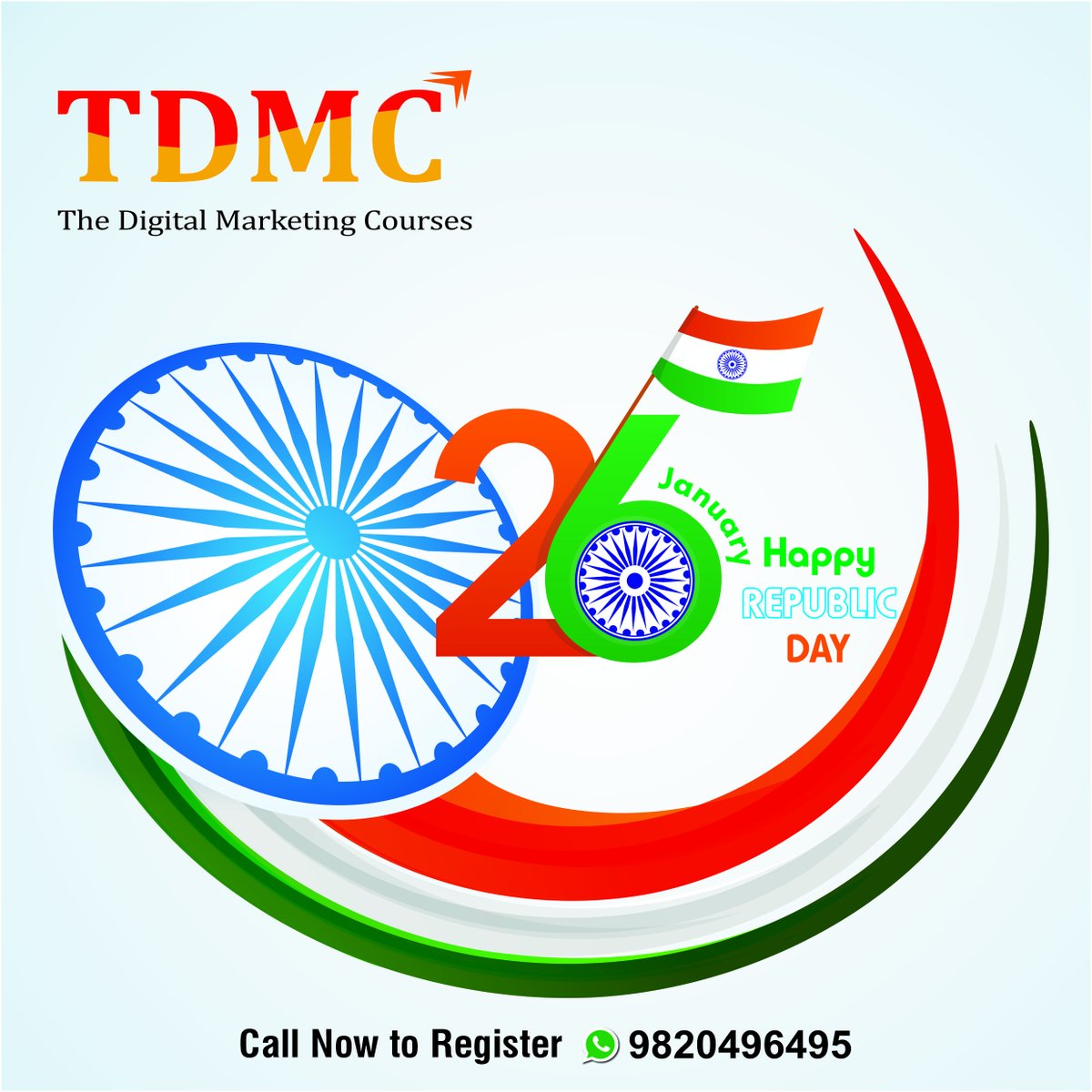 DigitalTdmc's tweet photo. (1/2)Happy Republic Day from TDMC Team
This Republic Day and New Year, Start learning Digital Marketing Course and also get to know how you can generate money via online 
TOPICS TO COVER:
✅ DIGITAL MARKETING 
✅ SEO
✅ Social Media
✅ PPC and Google Ads
✅ Google Analytics https://t.co/1rtws1Ucyx