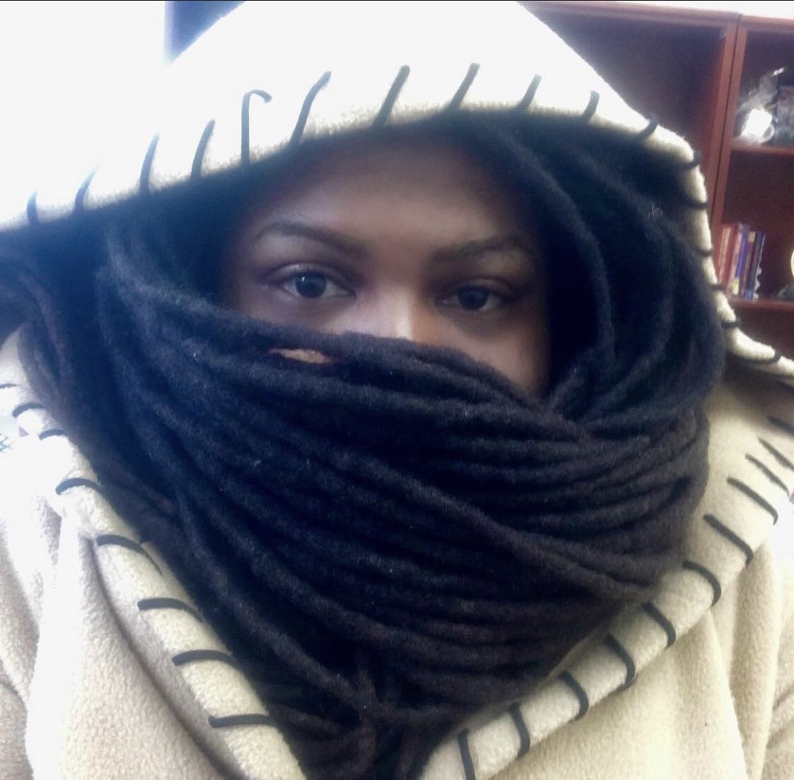 I went from having a scarf to a full blown loc dress. I’m free! I don’t need clothes anymore! \\o/