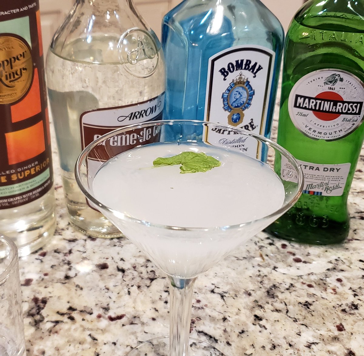 And finally, we're caught up! Tonight I'm having a drink called The Knockdown, in honor of the Conversion of St. Paul. My grandfather loved black licorice and I can tolerate it, so this one's for you, Pop Pop. Hope you're knocking a few of these back and looking down on me.