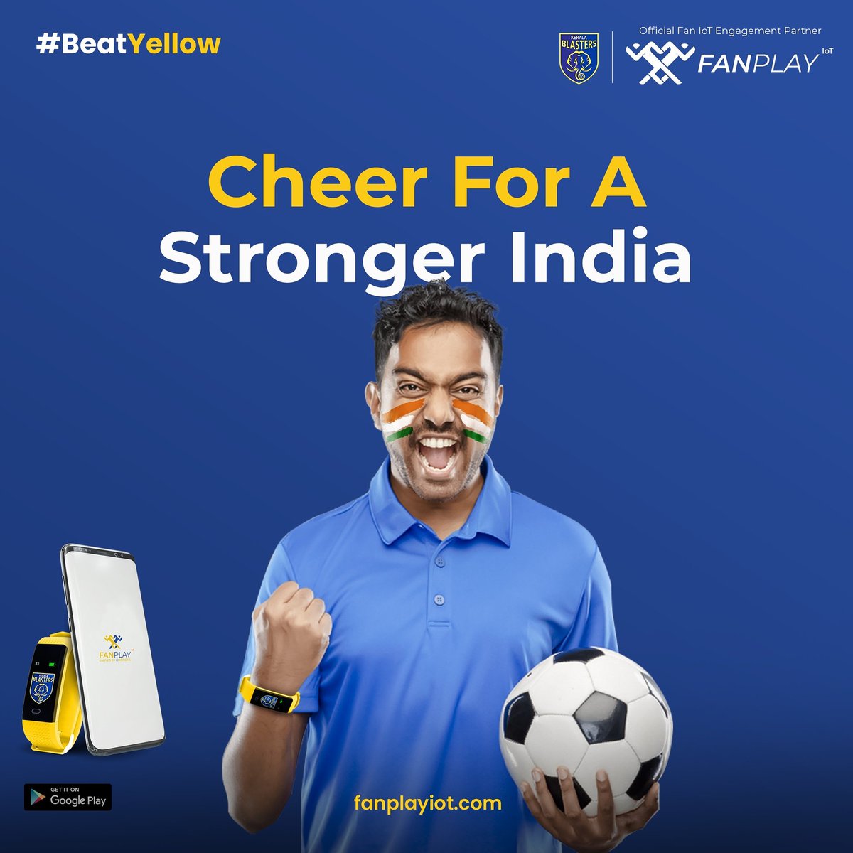 fanplayiot's tweet photo. Time to get unified by emotions. A very happy Republic Day to all of you. #RepublicDay #republicday2021 #india #StrongerTogether #unifiedbyemotions #YennumYellow #beatyellow #fanplayiot https://t.co/iU3Fhp8TUW