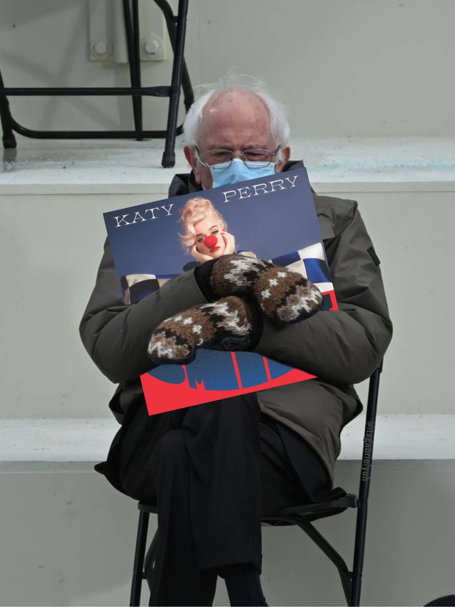 Bernie Sanders Holding Katy Perry’s Album “Smile”