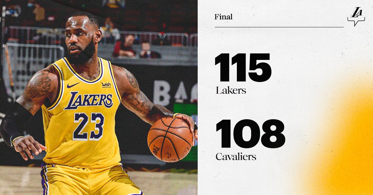 Lakers's tweet photo. All Hail the King 👑 #LakersWin https://t.co/P6u64iri3f