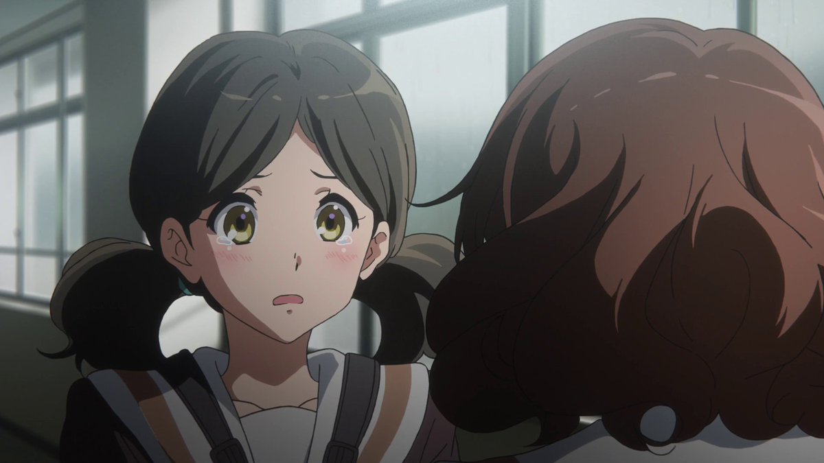 Now crushed by the sense of defeat/hopelesness, she lashes to the closest innocent bystander looking to have her lack of self worth validated, which convieniently is Kumiko who does her best to comfort her but lacks the wordsto get through her