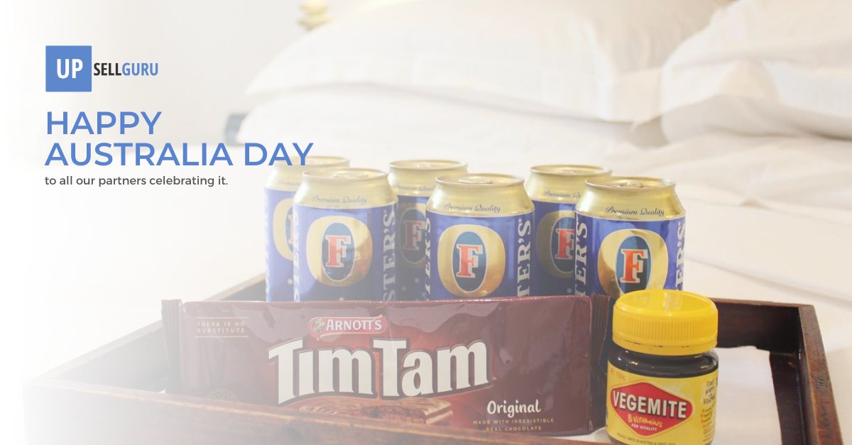upsellguru's tweet photo. Happy #AustraliaDay to all our partners celebrating it. 
Most creative (and Australian) upsell on UpsellGuru goes to @TheWindsorHotel in Melbourne: a six-pack of Fosters in the fridge, some Tim Tams and a keepsake of something quintessentially Australian - a jar of Vegemite. https://t.co/FkMOXn13NV