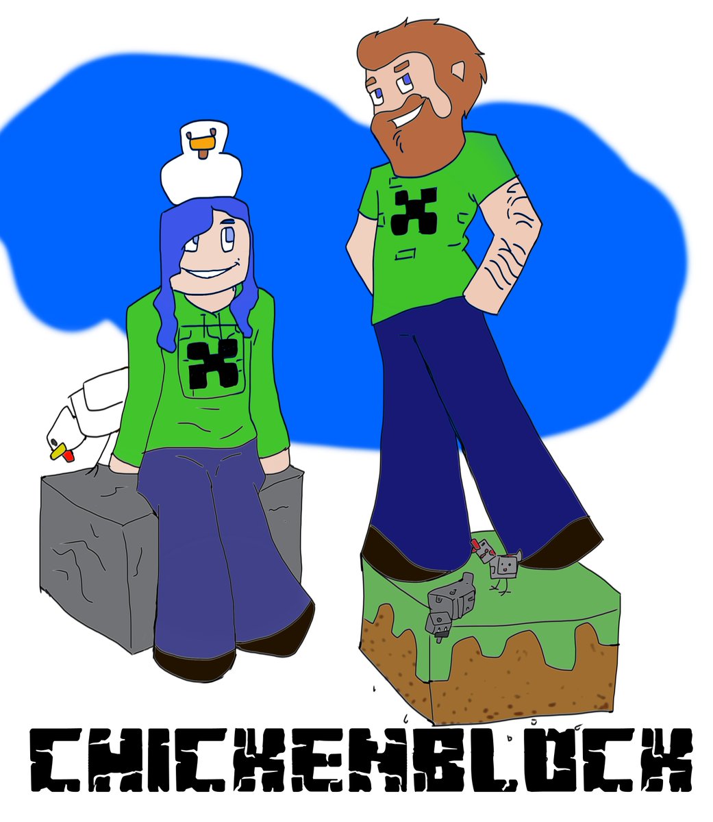 LacyAzlin's tweet photo. #chickenblock
@1stClassCaveman #clustercraft
#bedrock
Art for our new series! Starting on Sunday Feb 7th! 6pm PST! https://t.co/lgDNUjUgeZ