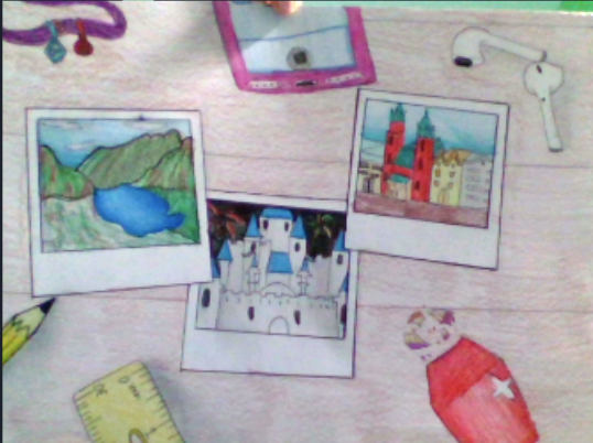 FJHSart's tweet photo. 7th grade artists learned about how artists preserve memories.  Students thought about "Places of Meaning" in their lives and created stunning drawings.  #cridgepride https://t.co/Hj8HP2D7r9