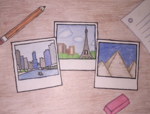 FJHSart's tweet photo. 7th grade artists learned about how artists preserve memories.  Students thought about "Places of Meaning" in their lives and created stunning drawings.  #cridgepride https://t.co/Hj8HP2D7r9