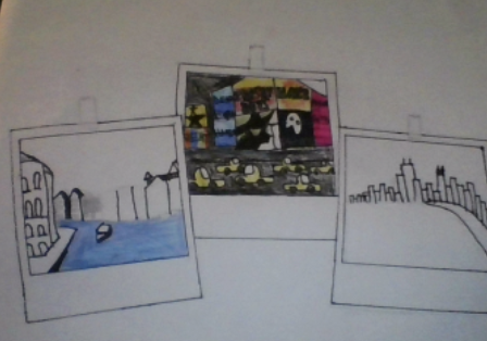 FJHSart's tweet photo. 7th grade artists learned about how artists preserve memories.  Students thought about "Places of Meaning" in their lives and created stunning drawings.  #cridgepride https://t.co/Hj8HP2D7r9
