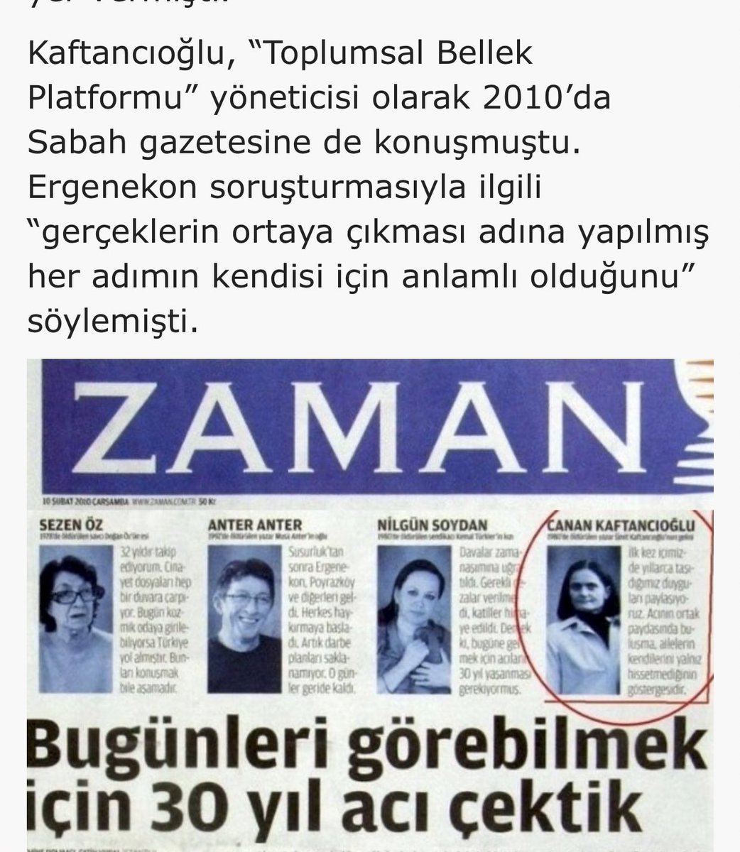Katledilen aydınımız Ümit Kaftancıoğlu anmasına katılıp,gelini olduğu için hanımefendiyi tanıdım. 
Cezaevinden tanımam. 
Aynı PM’de görev yaptığı birini cezaevinde zannetmesi trajikomik. 
Abimle tanışıklığı sebebiyle evine bir kez gittim. 
Davalardaki konumuna gelince aşağıdadır