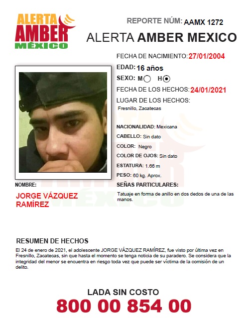 AAMBER_mx's tweet photo. #AlertaAMBER Solicita su apoyo y #RT para la búsqueda y localización del adolescente JORGE VÁZQUEZ RAMÍREZ de 16 años. https://t.co/HX3q5UUawX