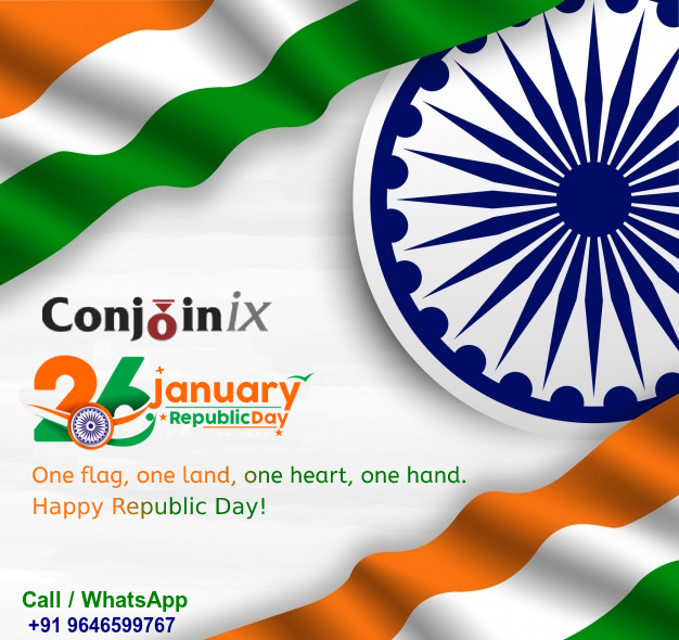 conjoinix's tweet photo. Conjoinix wishes you a very Happy Republic Day #Conjoinix #RepublicDay #26January https://t.co/Aw7ymh9u7W