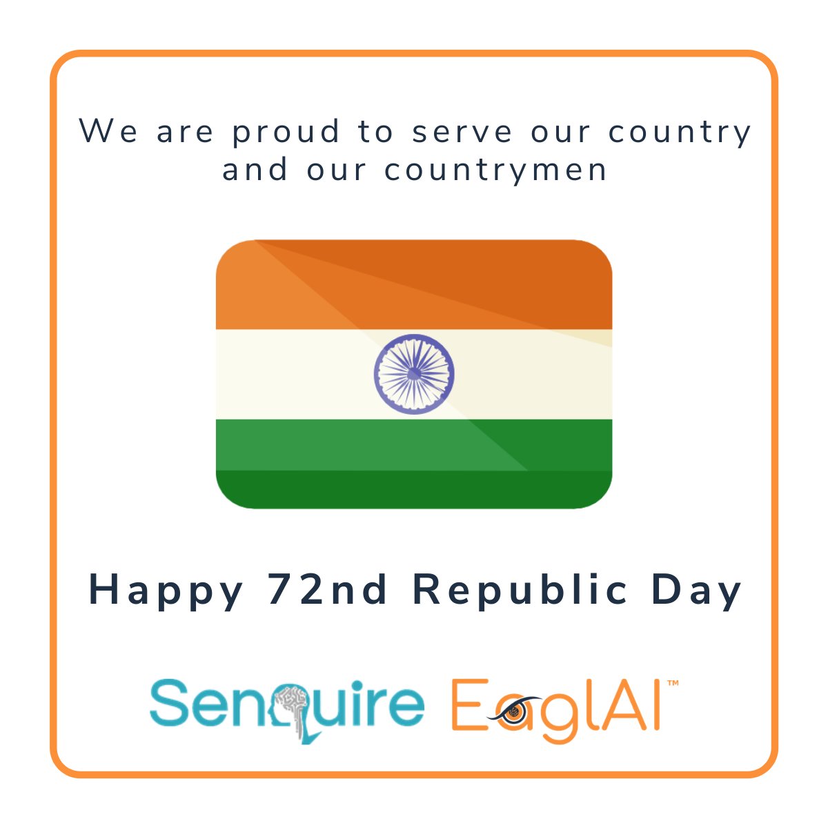 EaglAITech's tweet photo. Freedom is nothing but a chance to be better.
Let us all strive towards a better tomorrow!

#happyrepublicday #india https://t.co/H8JXjQlo2g