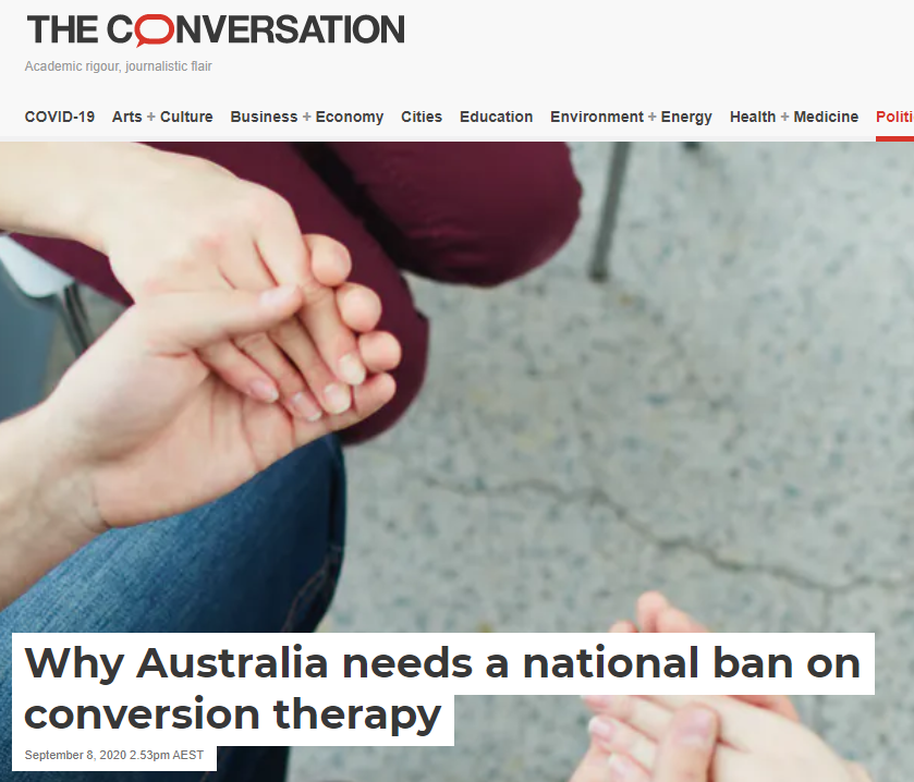 Conversion therapy, they say, has included "extreme measures (such as) castration, lobotomy and clitoridectomy". Their next sentence: "Crucially, conversion therapy does not refer to interventions that help affirm a person’s lived gender identity, such as for transgender people".