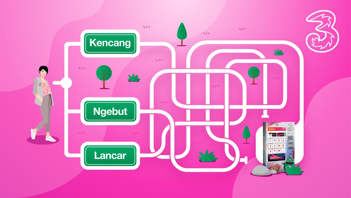 3CareIndonesia's tweet photo. Gaes! Ada total pulsa 500K buat kamu, nih!
Biar Triva bisa sampai ke 3DigiBox, harus lewat jalur mana nih?

Yuk cuss jawab pake #3CareForYou #3CareIndonesia, RT &amp; Like twit ini dan follow @3CareIndonesia. Ditunggu sampai 27Jan'21 jam 10 pagi, ya! Ayoo ramaikan, gaes! https://t.co/CK2h7I1A9s